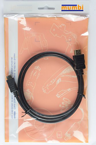 mumbi Micro HDMI Kabel 1080p – vergoldete Kontakte – HDMI Mikro Type D High Speed Kabel HDMI 1.4 / Verbindungskabel 1 Meter - 7