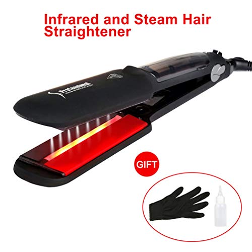 Professional 2 Inch Wide Plate Infrared Heating Ceramic Steam Hair Straightener Hair Straightening Tools for Wet   Dry Hair