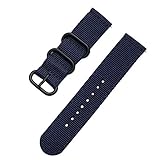 APJJ Kompatibel Mit Samsung Gear S3 / S2 Feine Nylon-Riemen, Verstellbarer Ersatzriemen, Segeltuchuhr Mit Schnellverschluss Und 18Mm20mm 22Mm 24Mm,DarkBlue,18mm
