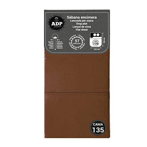 ADP Home - Sábana encimera (para cama de 135 cm), chocolate