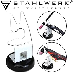 Accessoire pour torches STAHLWERK support de torche avec base magnétique, support de torche avec base magnétique universel pour TIG, MIG et PLASMA, blanc