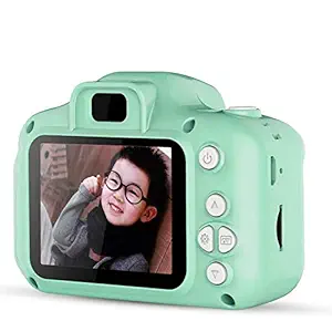 Vuffuw 8MP HD Video Digital Children Camera, Mini 2 Inch Screen Sports Camera Recorder Camcorder with Soft Cover for Boys Girls (Green)