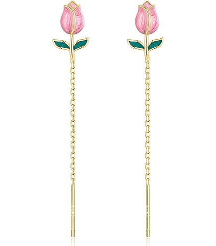 Orecchini A Fiore Tulipano Con Perla D'Acqua Dolce E Zirconia - Borchie Goccia Oro - Gioielli Da Sposa Donna