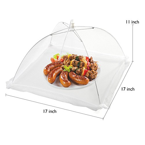 Cymax Pop-Up Große Faltbar Netzschutz Speiseschirm Lebensmittel Abdeckung Zelt für Draußen,Picknicks & Zuhause, 43 cm (4 Stück-weiß) - 2