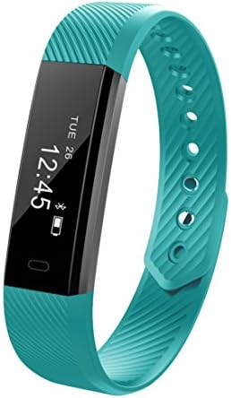Bluetooth 4.0 Smart Bracelet, Fitness Tracker with Call/SMS/SNS/ Sedentary Alert, Step Counter and Calorie Counter Watch Pedometer, Slim Smart Bracelet for Kids/ Women/ Men - Green
