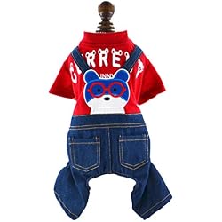 WJQSD Fournitures Pour Animaux De Compagnie Vêtements Pour Chiots Printemps Et Été Four Feet Vêtements Pour Animaux Domestiques Manteau Pour Chien En Peluche Pour Chien Gris, Bleu, Rouge (XS - XL) Cos