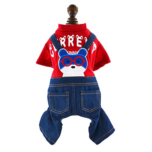 WJQSD Fournitures Pour Animaux De Compagnie Vêtements Pour Chiots Printemps Et Été Four Feet Vêtements Pour Animaux Domestiques Manteau Pour Chien En Peluche Pour Chien Gris, Bleu, Rouge (XS - XL) Cos