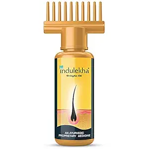 Indulekha Bringha Ayurvedic Hair Oil 50 ml, Hair Fall Control and Hair Growth with Bringharaj & Coconut Oil - Comb Applicator Bottle for Men & Women