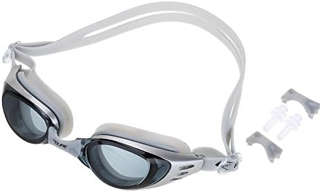 VGEBY Myopia Swimming Goggles, UV Protection Anti-fog Swim Glasses with Earplugs and Nose Bridge for Adult Youth Kids