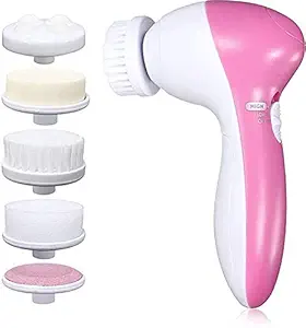 SRYFIT 5 IN 1 BEAUTY ELECTRIC MASSAGER MACHINE FACIAL PORE CLEANER AND SMOOTHING MASSAGER (Pink)