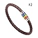 Produktbild Binglinghua® Herren Regenbogen-Schmuck Leder-Armband mit Edelstahl-Pride-Armband, brown silver