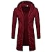 Produktbild Mantel Trenchcoat Outwear Herren feiXIANG Sport Jacke Mode Winterpullover Langarm Mit Kapuze Strickjacke Langarm (Weinrot,M)