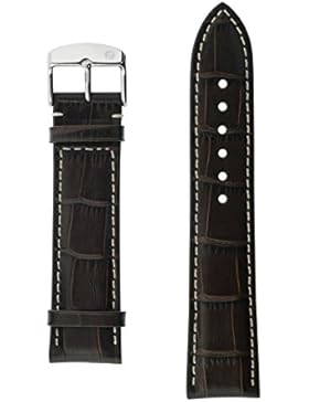 Uhrenarmband Armband Echtleder 22 mm Breit braun mokka mit Prägung v Zeppelin