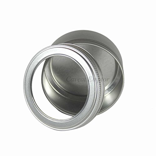 Kleine Metalldose Rund Mit Schraubverschluss Deckel Und Sichtfenster, Von Boxance – Lebensmittel Geeignet Echt Runde Metall Dosen Creme Seifen Tiegel Royal Tin Can Stabil Leicht Klein Robust Vielseitig Edel Silber Ohne Aluminium - 2