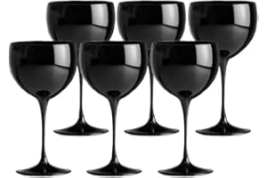 SPARKLERS CLUB Lot de 6 Verres à Piscine couleur 40cl - Verre Incassable en SAN, MADE IN FRANCE, Prise en Main facile, Verre Ballon Piscine pour soirée et évènements - LIVRAISON 24/48H (Noir)