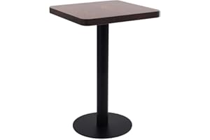 vidaXL Bistro Table Coffee Shop Bar Dinner Dining Room Kitchen Restaurant Desk Stand Easy to Assemble and Clean Dark Brown 50x50cm MDF