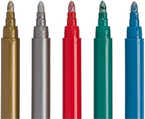 KKMore 5 Pack Erasable Glass Markers Writer Metallic Pen can be Used on any Glass, Crystal Or Glazed Ceramics