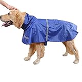 Ducomi Neon – Imperméable Chien Taille Petite, Moyenne et Grande – Cape imperméable Pluie pour Chiens avec Fermeture Velcro et Poche – Manteau avec Bande réfléchissante et Capuche réglable