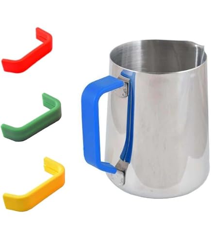Milk Frothing Pitcher With 8 Allergen Labels - 20oz Barista Tool For Latte Art, Dishwasher Safe