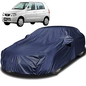 Autofact Car Body Cover Compatible for Maruti Alto Old Model (2000 to 2014) with Mirror Pockets (Navy Blue)