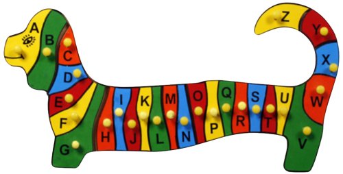 Little Genius Alphabets Dog Shape Tray with Knob, Multi Color Little Genius Alphabets Dog Shape Tray with Knob, Multi Color