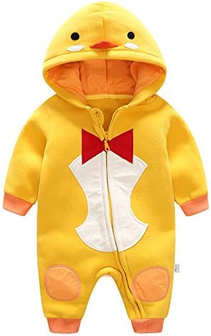 WINWINTOM Toddler Newborn Baby Boys Girls Animal Cartoon Hoodie Rompers Outfits Clothes (12M)