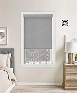 MSR 116 Motorized Roller Blinds/Curtains and Shades for Home Furnishing(Balcony,Kitchen,Bedroom,Bathroom etc) Grey (4 ft(W) 5 ft(H))