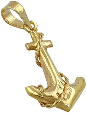 Kettenanhänger gold 375 Anhänger, Anker mit Tau/Kordel, 9 Kt GOLD
