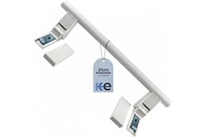 ANAKEL HOME Repuesto Tirador de Puerta 7432602 Compatible con Frigorífico Liebherr, Tirador Frigorífico | Incluye 2 Tapas Embellecedoras, Color Blanco, 31 cm