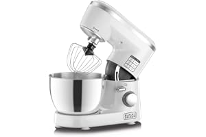 Black & Decker Kitchen Stand Mixer Machine, 1000W Power, 4L Large Capacity, Stainless Steel Bowl, 6 Speed Settings for Perfect Baking Results, Easy Mixing & Kneading, 2 years warranty, SM1000-B5