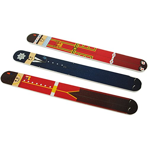 London Novelty Characters Nail File Emery Boards in Plastic Pack - Pack of 3 (17cm) - SC1253