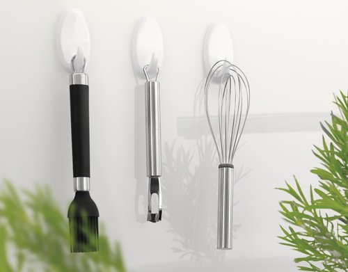 tesa selbstklebender Haken, bis 2kg, wieder ablösbar, oval, beige, 2 Stück - 7