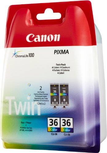 Canon CLI-36 Original Tintenpatrone, Doppelpack 2x12ml vierfarbig - 2