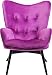 Produktbild Kare Design Sessel Vicky Velvet, samtiger Loungesessel, TV-Sessel mit dunklem Holzgestell, Lila (H/B/T) 92x59x63cm