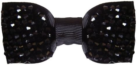 Shoellery Black Sequin Bow Decorative Shoe, Hat or Brooch Clips