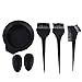 Salon Hair Dye Tint Bleach Mixing Bowl Comb Brush Set - Black