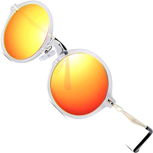 ATTCL 2017 Vintage Superlight Polarized Round Mirror Polycarbonate Sunglasses Womens 0378 Red