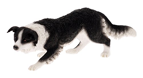 Leonardo Collection Figura Decorativa de Border Collie Perro, Piedra, Negro