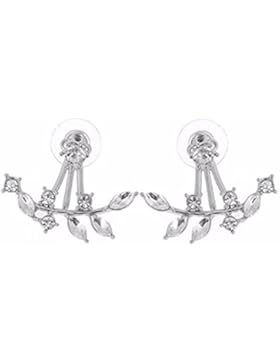 TRENDY Rhinestone Ohrstecker Front-Back-Ohrringe.OhrJacke mit Strass,Perlen und Stahlstift