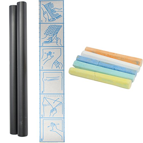 Wandaufkleber Sticker Kreidetafel Vinyl Aufkleber Wandkunst 200cmx45cm 2er Pack-KREIDE GRATIS- von Kurtzy TM - 2