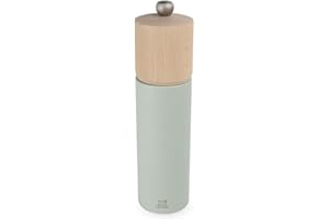 PEUGEOT - Salzmühle Boreal 21 cm - Klassische Mahlgradeinstellung - Aus PEFC-zertifiziertem Buchenholz - Französisches Know-how - Salbeigrün