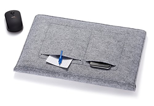 AmazonBasics Laptop-Tasche, Filz, für Displaygrößen bis 15,4 Zoll (39,1 cm), Hellgrau - 4
