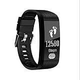 LL-Gesundheit ECG + PPG + HRV Pulsmesser Smart Band Blutdruckuhr Schlaf Fitness Tracker Smart Armband mit OLED-Display , black