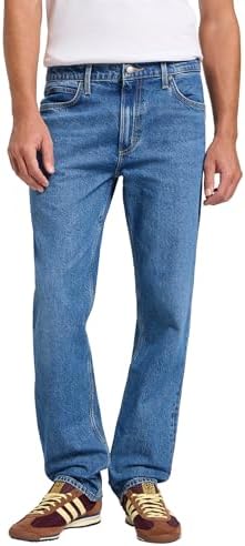 Lee Uomo Jeans West, Regular Straight Fit, Straight Leg, Blue Beam, 36W / 30L
