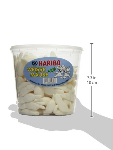 Haribo Weisse Mäuse, 1er Pack (1 x 1.05 kg Dose) - 4