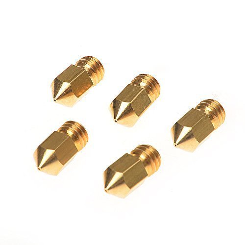 PChero 5er-Pack 0,4 mm Messing Extruder Düse Druckköpfe + 5er-Pack 26mm Teflon Throat für MK8 MakerBot RepRap 3D-Drucker - 2