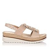 sandalias pitillos outlet  PITILLOS 5650 Sandalia Flores Piel Mujer Taupe 41