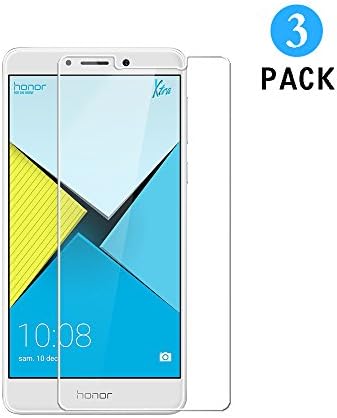 WEOFUN [3 Pack] HUAWEI Honor 6X Screen Protector, Tempered glass Screen Protector for HUAWEI Honor 6X Glass Protector Film 5.5 inch- Transparent (0.33mm, Ultra Clear)