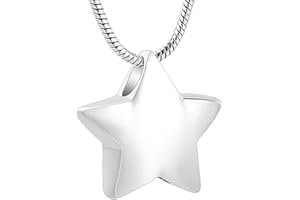 Collar de urna de estrella pequeña para cenizas, VCCWYQK Ashe, acero inoxidable