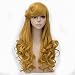 25 Inches/65cm Gold Long Curly Anime Cosplay Wig+Wig Cap